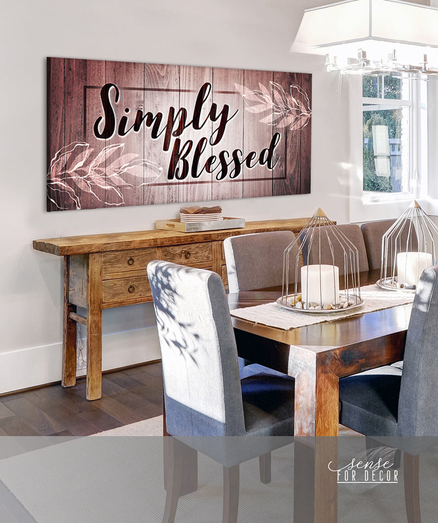 Christian Wall Art: Simply Blessed V8 - High - Quality Wood - Framed Wall Art, Ready to Hang! Buy 2 Save 20%