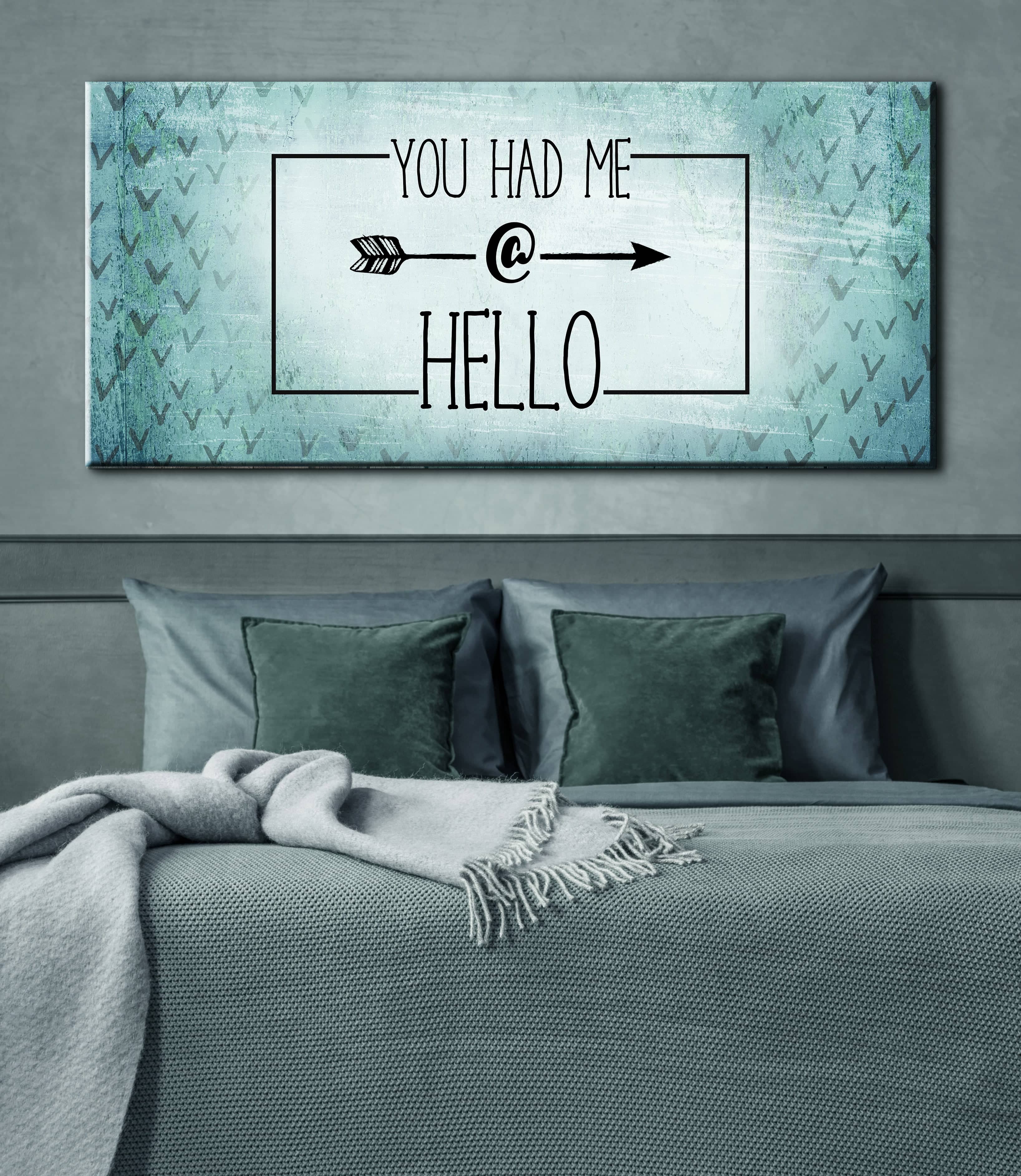 High - Quality Wood - Framed 'You Had Me At Hello' Bedroom Wall Art Ready To Hang