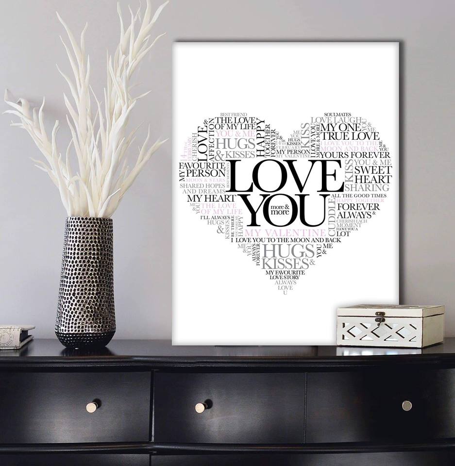 Exclusive Couples Wall Art - 'Love You' with Wood Frame, Ready to Hang! Buy 2, Save 20%