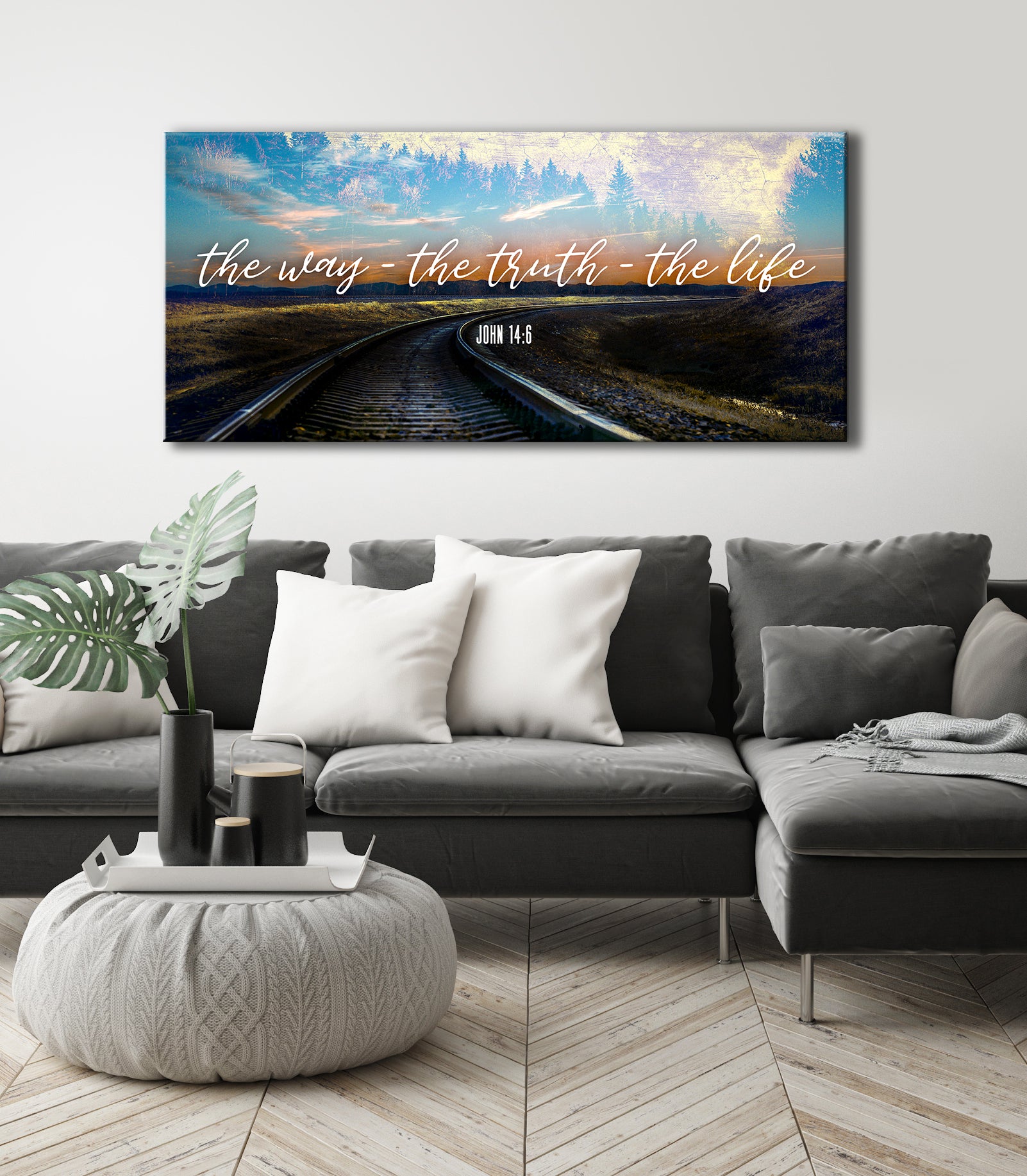 High - Quality Christian Wall Art: The Way, The Truth, The Life (Ready - to - Hang Wood Frame)