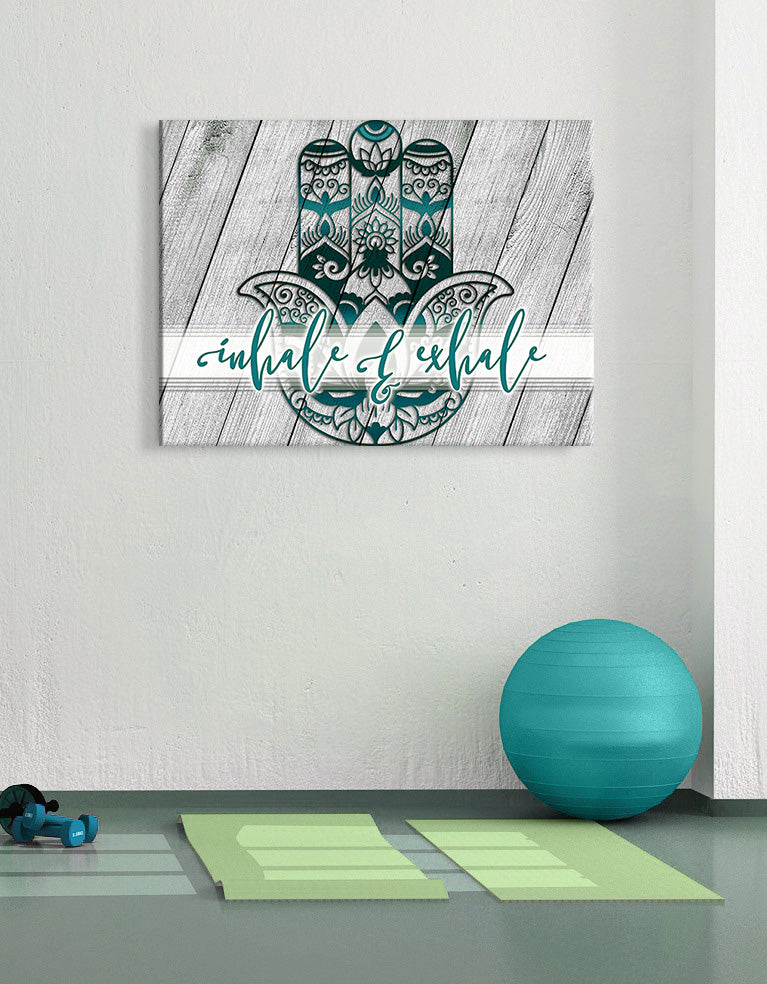 High - quality Boho Inhale and Exhale Wall Art with Wood Frame, Ready to Hang