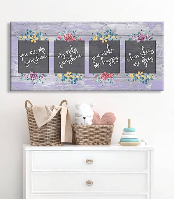 You Are My Sunshine Baby Room Wall Art - Wood Frame, Ready to Hang! Buy 2, Save 20%