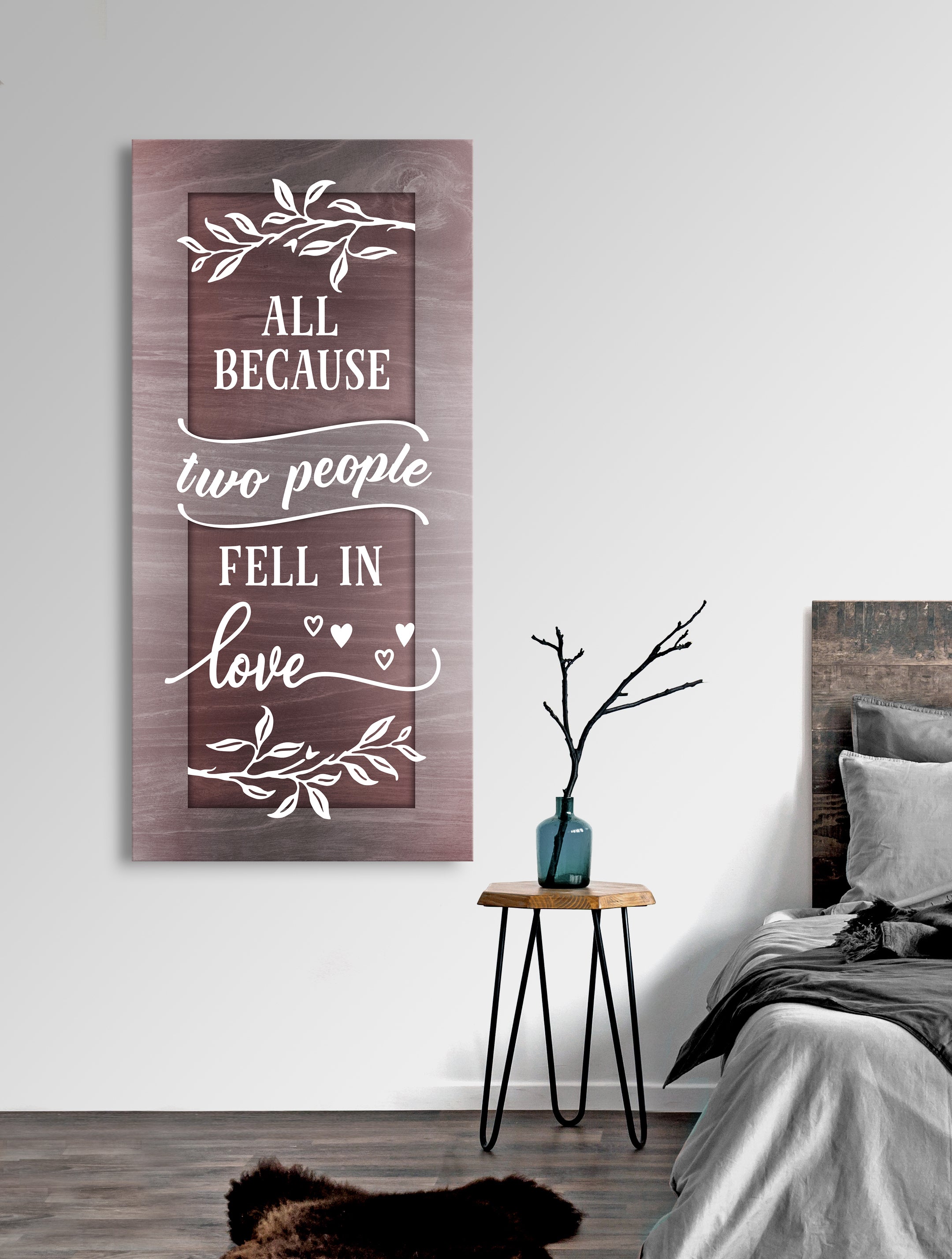 Ready - to - Hang Wood - Framed Couples Wall Art: Love's Beginning V3