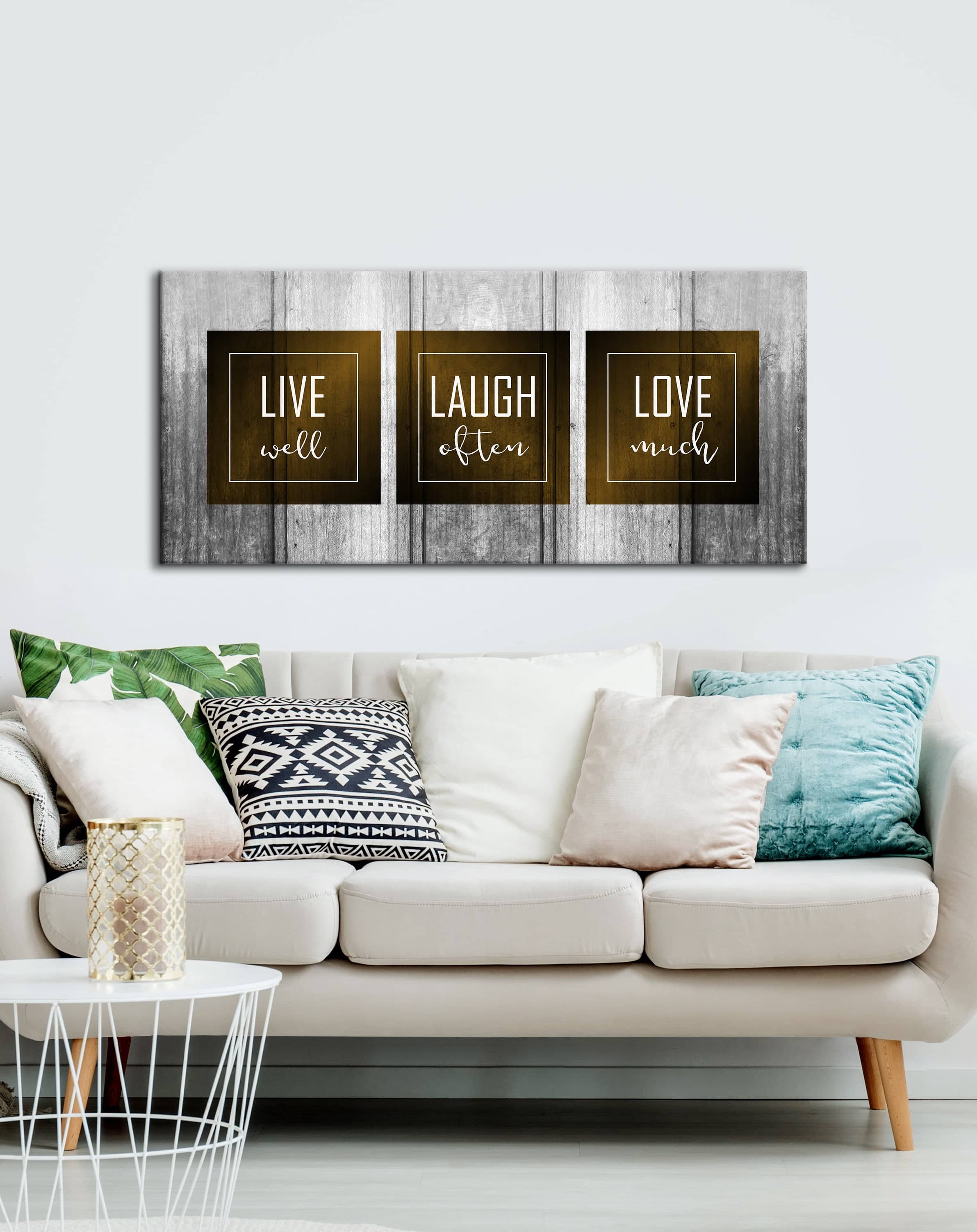 Hot Deal: Live Laugh Love Bedroom Wall Art - 2 Sizes, Wood Frame, Ready To Hang