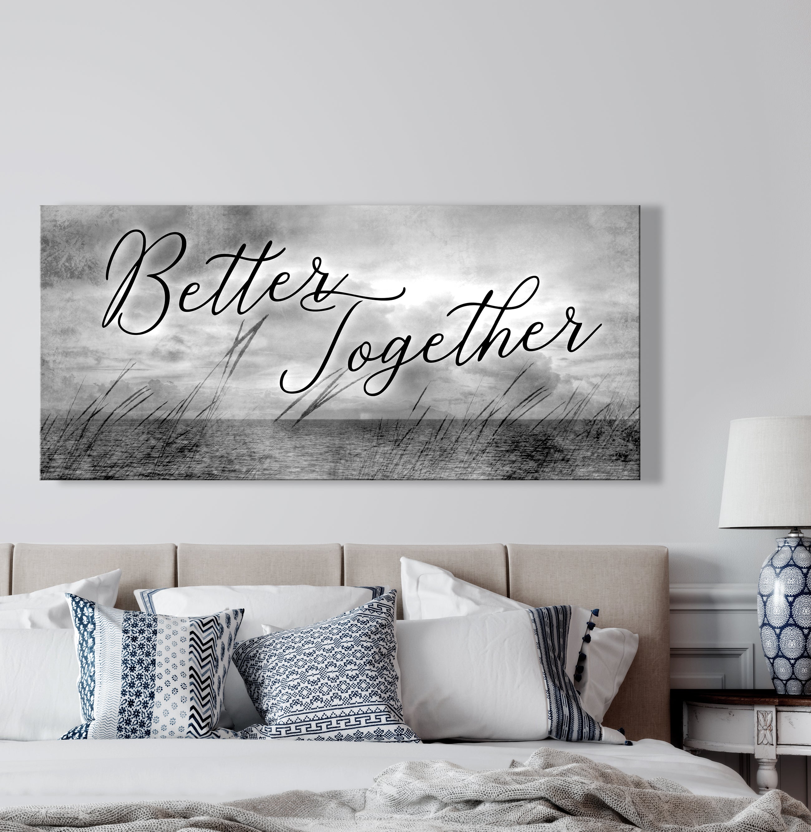 Exclusive Couples Wall Art - 'Better Together V4' with Wood Frame, Ready to Hang, Buy 2 Save 20%