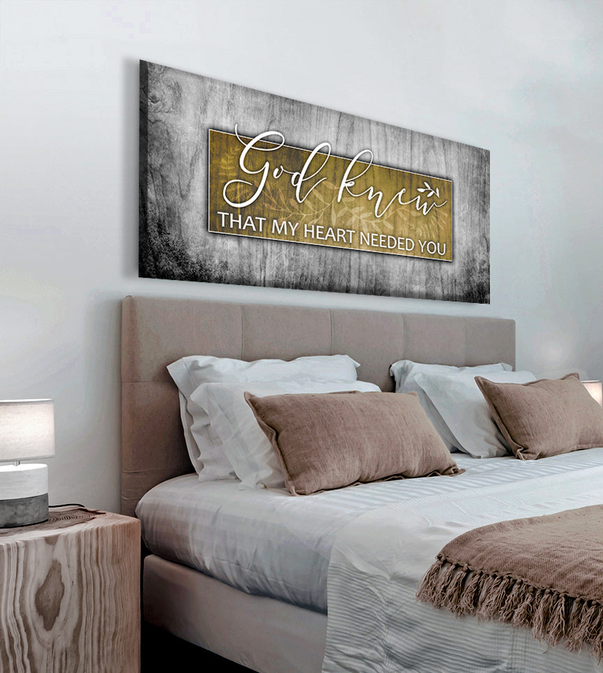 High - Quality Wood - Framed Christian Wall Art: God Knew V8, Ready to Hang