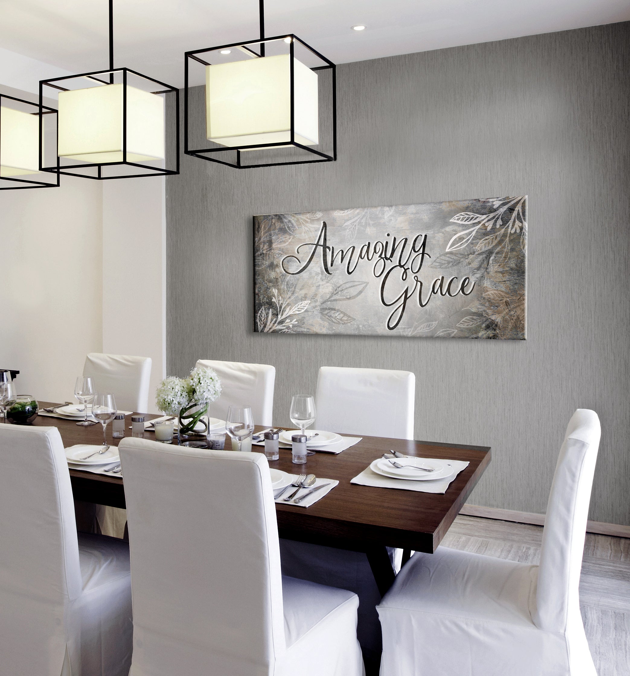 High - Quality Christian Wall Art: Amazing Grace V3 with Wood Frame for Easy Hanging