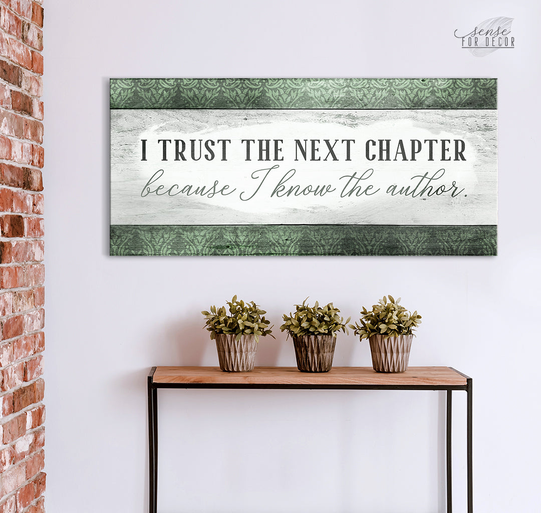 Hot! Christian Wall Art 'I Trust the Next Chapter' with Wood Frame, Ready to Hang