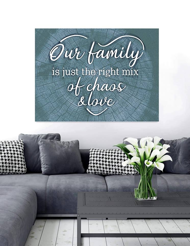 High - Quality Wood - Framed Family Wall Art: A Blend of Chaos and Love V4 (Ready to Hang)