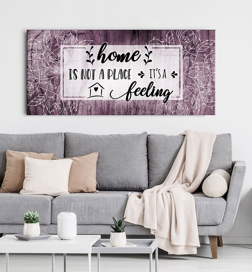 Ready-to-Hang Wood Frame Home Wall Art: Home is a Feeling, Not Just a Place V3