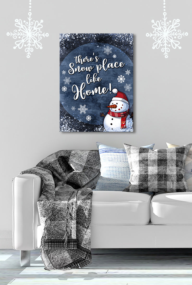 Holiday Wall Art: Snowman 'There's No Place like Home' (Wood Frame, Ready to Hang) - Buy 2 Save 20%