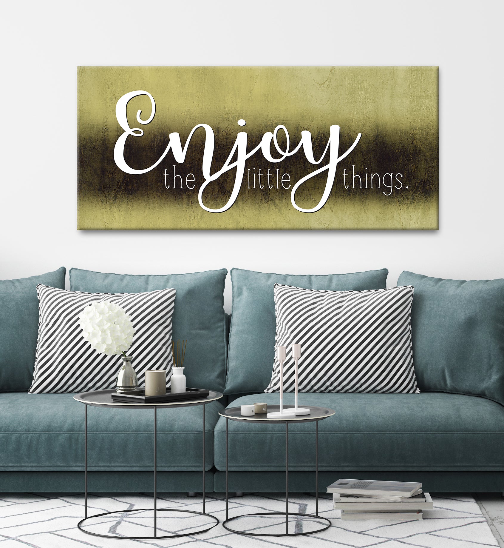 Exclusive Couples Wall Art: 'Enjoy The Little Things' - Wood Frame, Ready To Hang