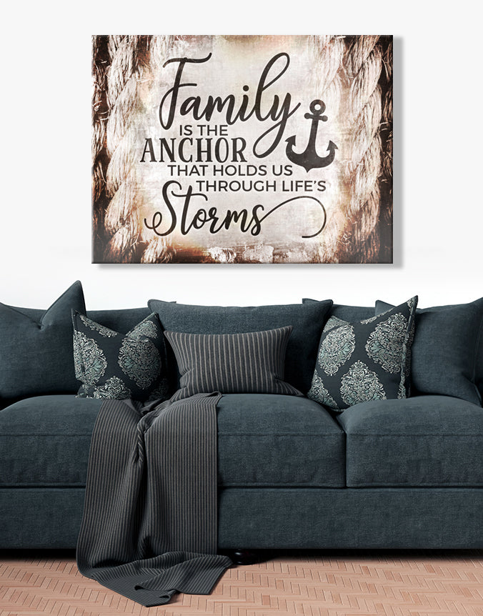 Hot Deal! Family Home Decor Wall Art - Family Is The Anchor V3 (Wood Frame, Ready To Hang)