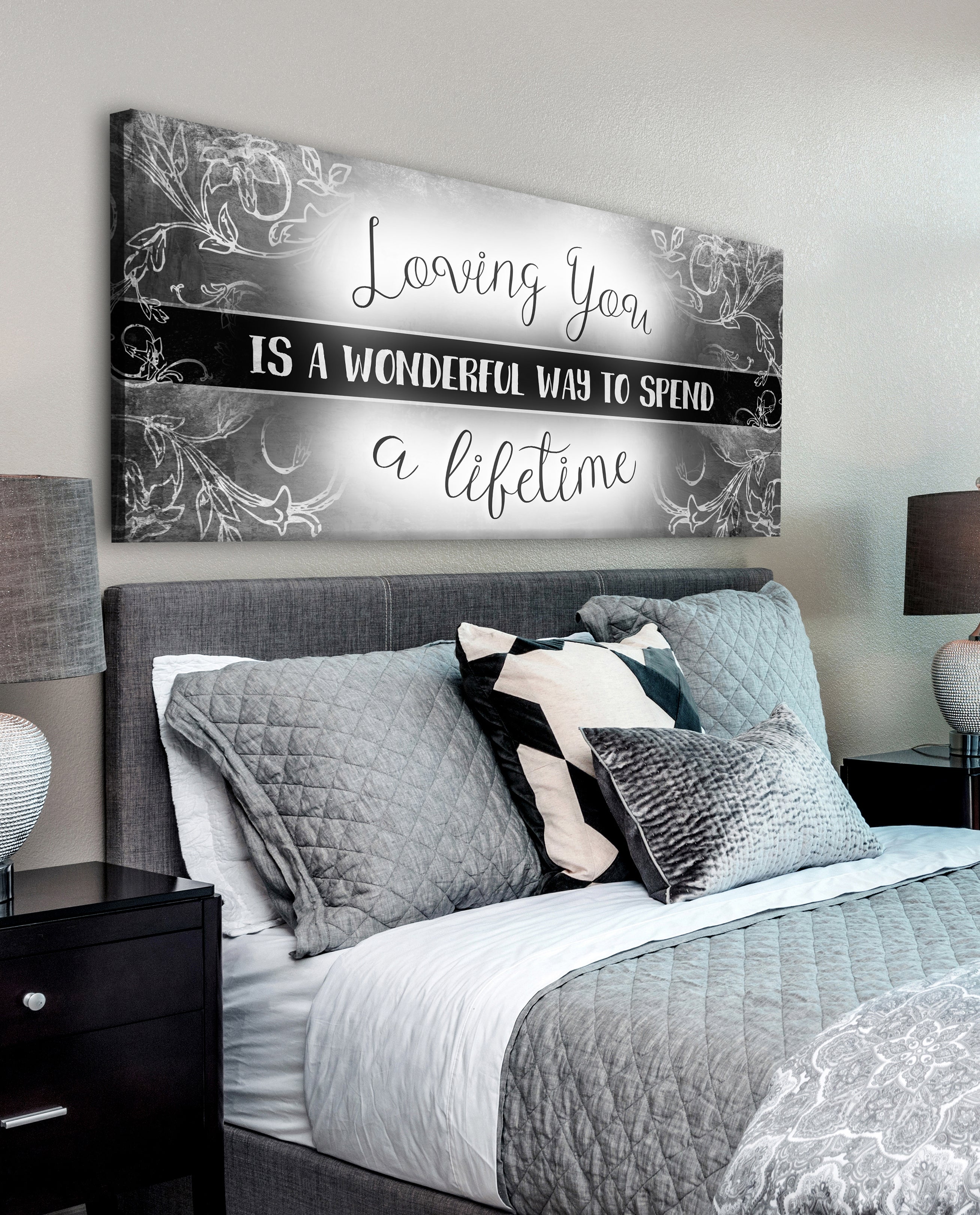 Exclusive Offer! Loving You Lifetime V8 Couples Wall Art with Wood Frame, Ready to Hang
