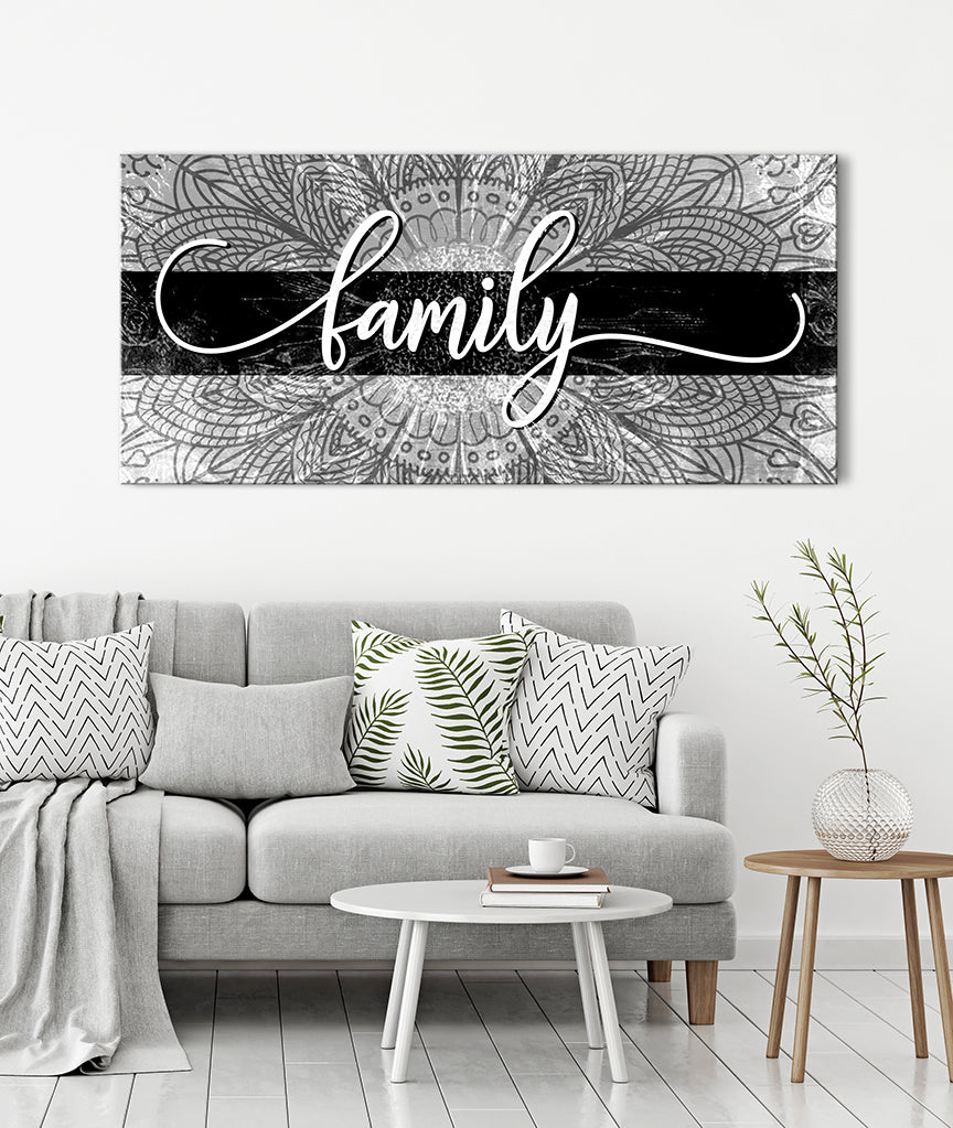 Boho Family Word Sign Wall Art - Wood Frame, Ready to Hang! Buy 2, Save 20%