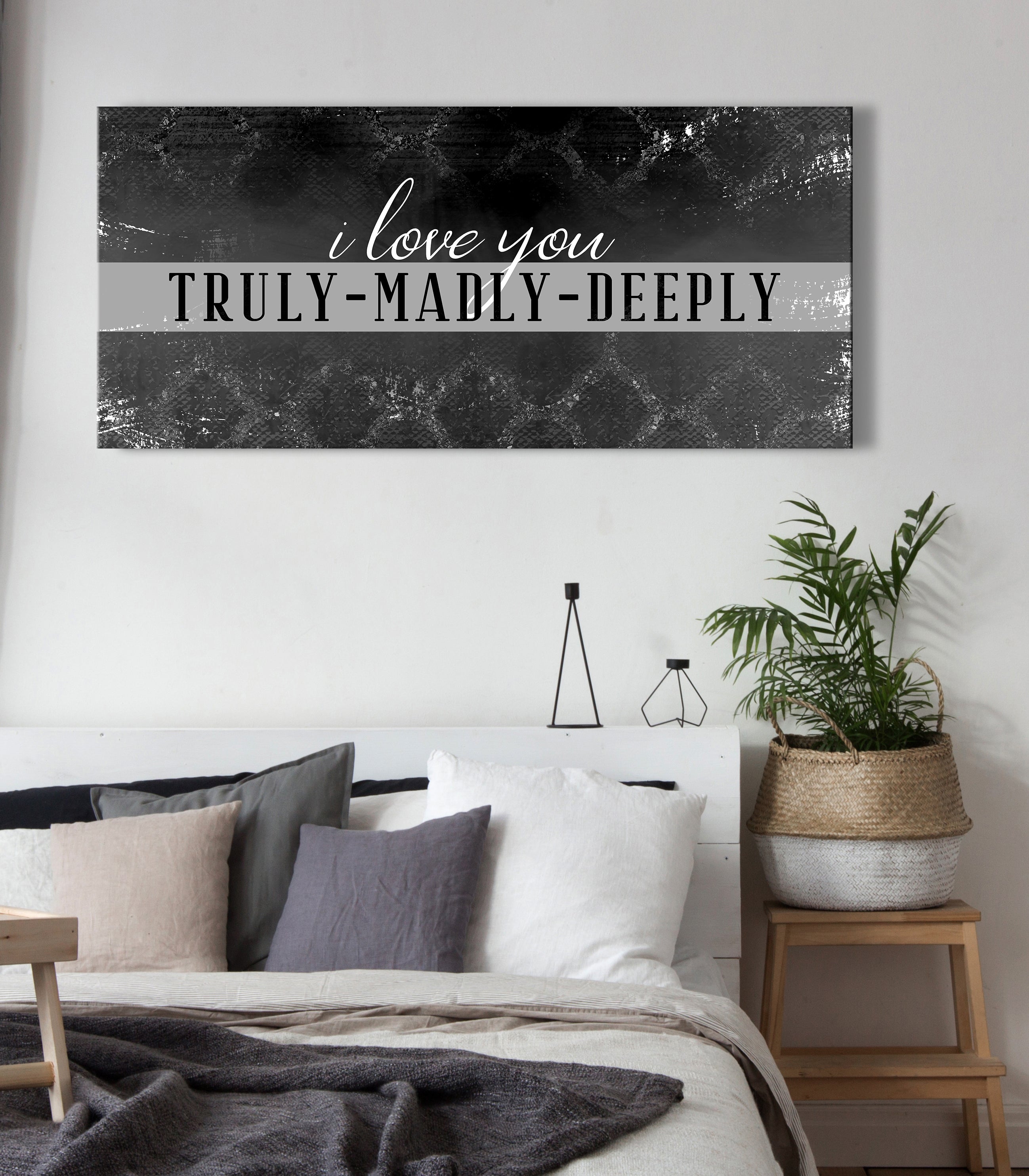 High - quality Wood - framed Couples Wall Art: I Love You Deeply & Truly
