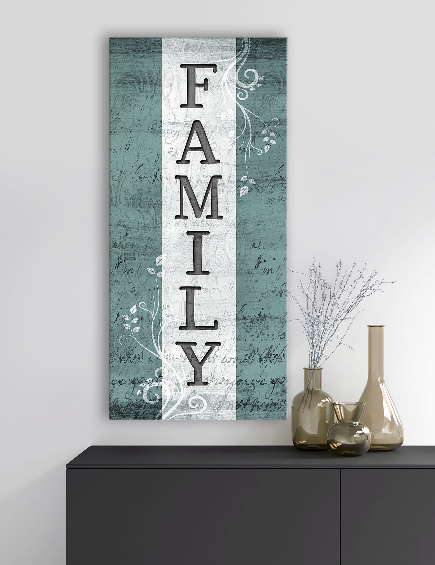 High - Quality Family Word Sign V6 with Wood Frame, Ready to Hang for Your Home