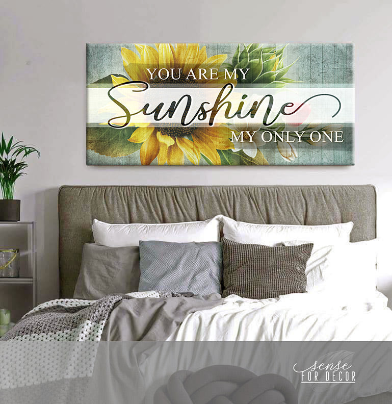 High - Quality Wood - Framed Couples Wall Art: You're My Sunshine