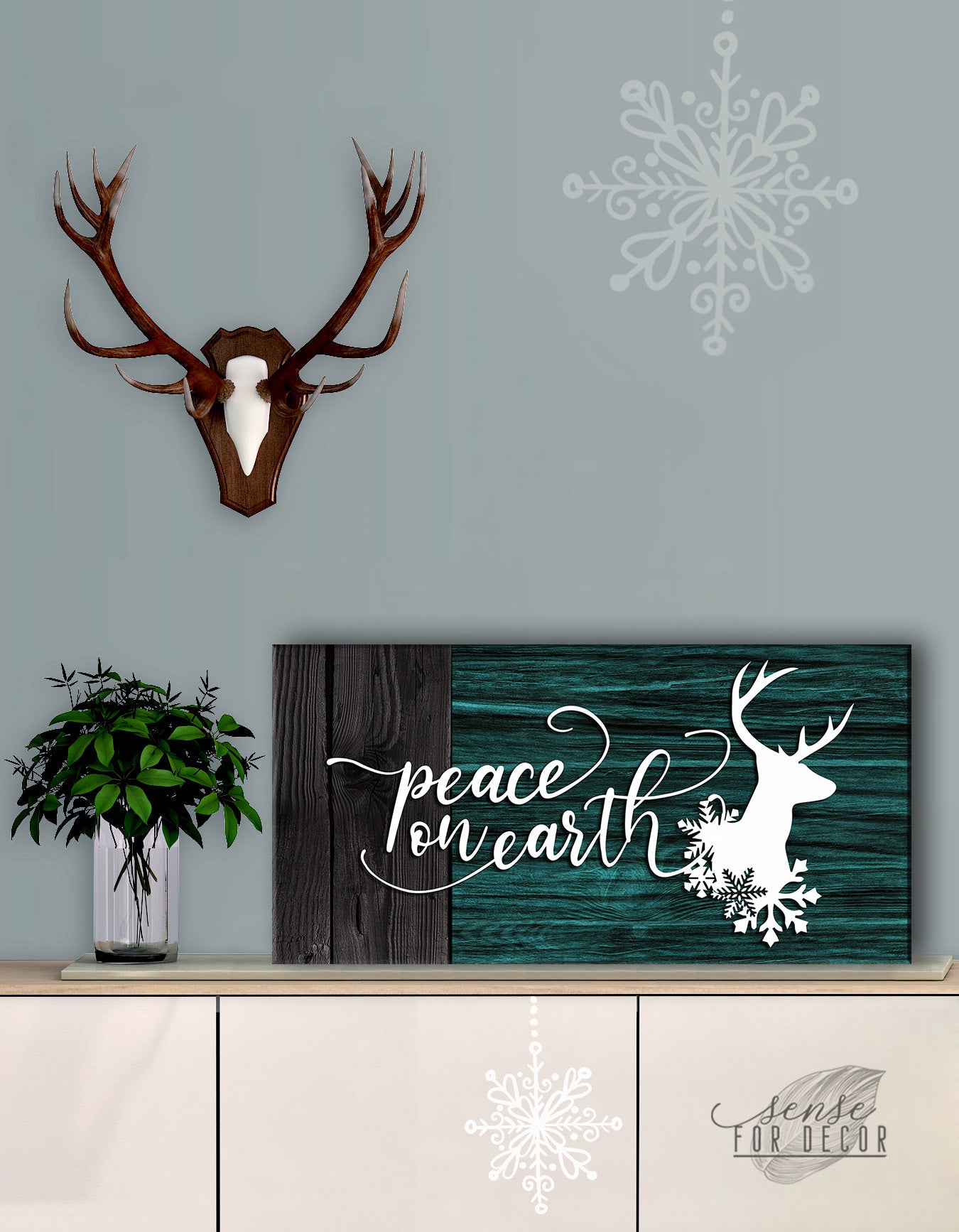 Holiday Wall Art: Peace on Earth V3 - Wood Frame, Ready to Hang! Buy 2 Save 20%