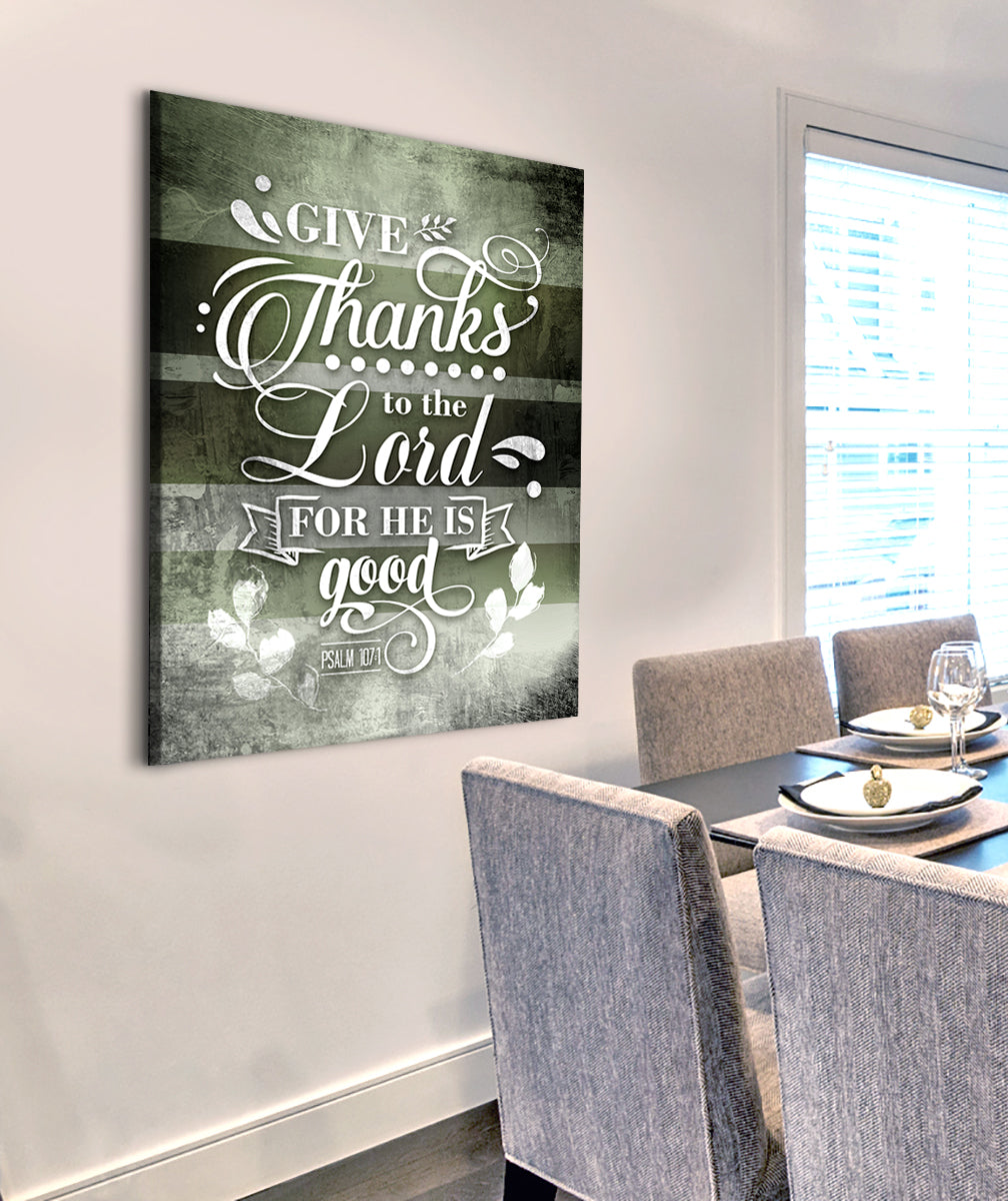 High - Quality Christian 'Give Thanks to the Lord' Wood - Framed Wall Art, Ready to Hang