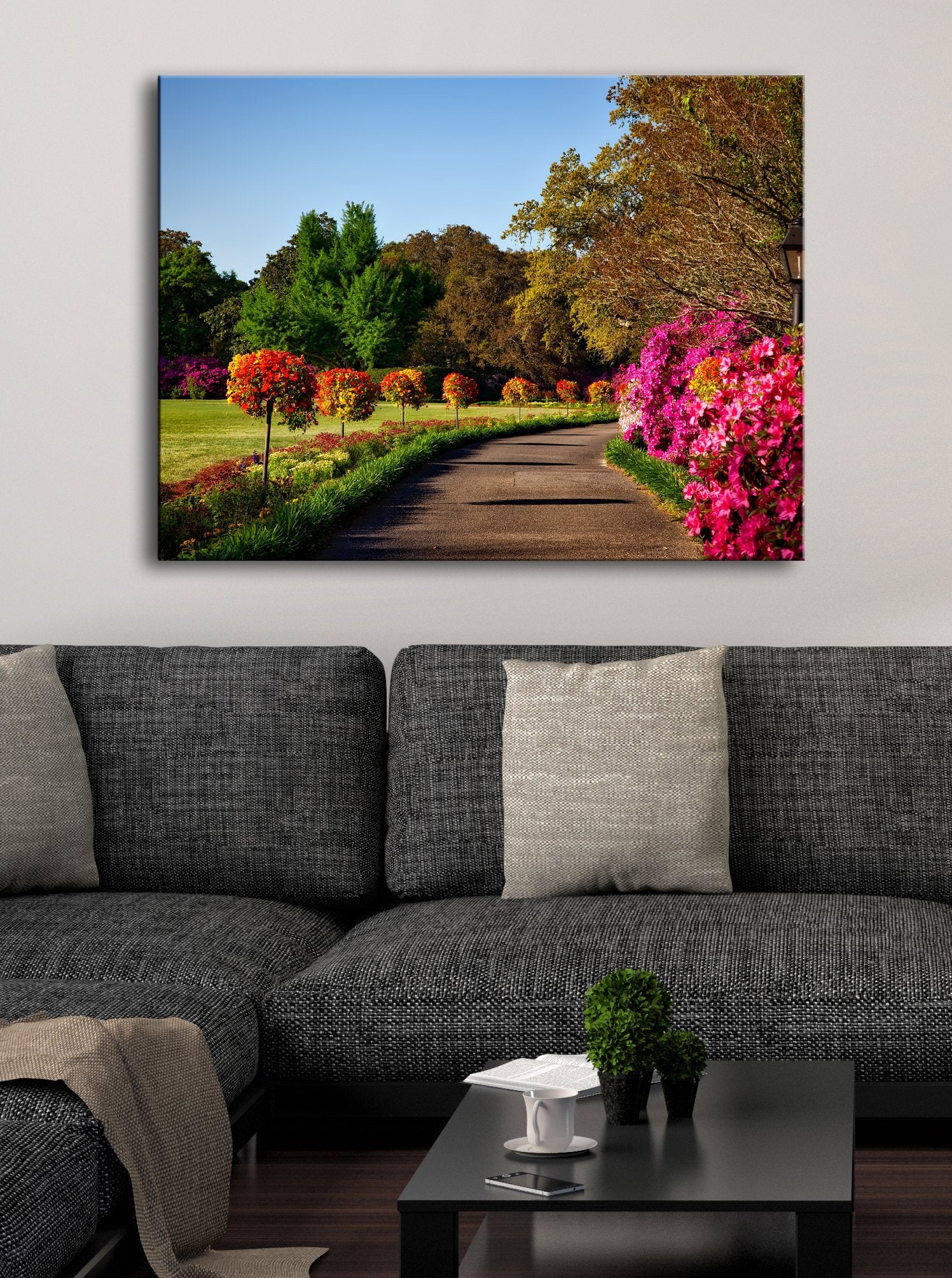 Hot Deal! High - Quality Summer Walk Road Wall Art with Wood Frame, Ready To Hang