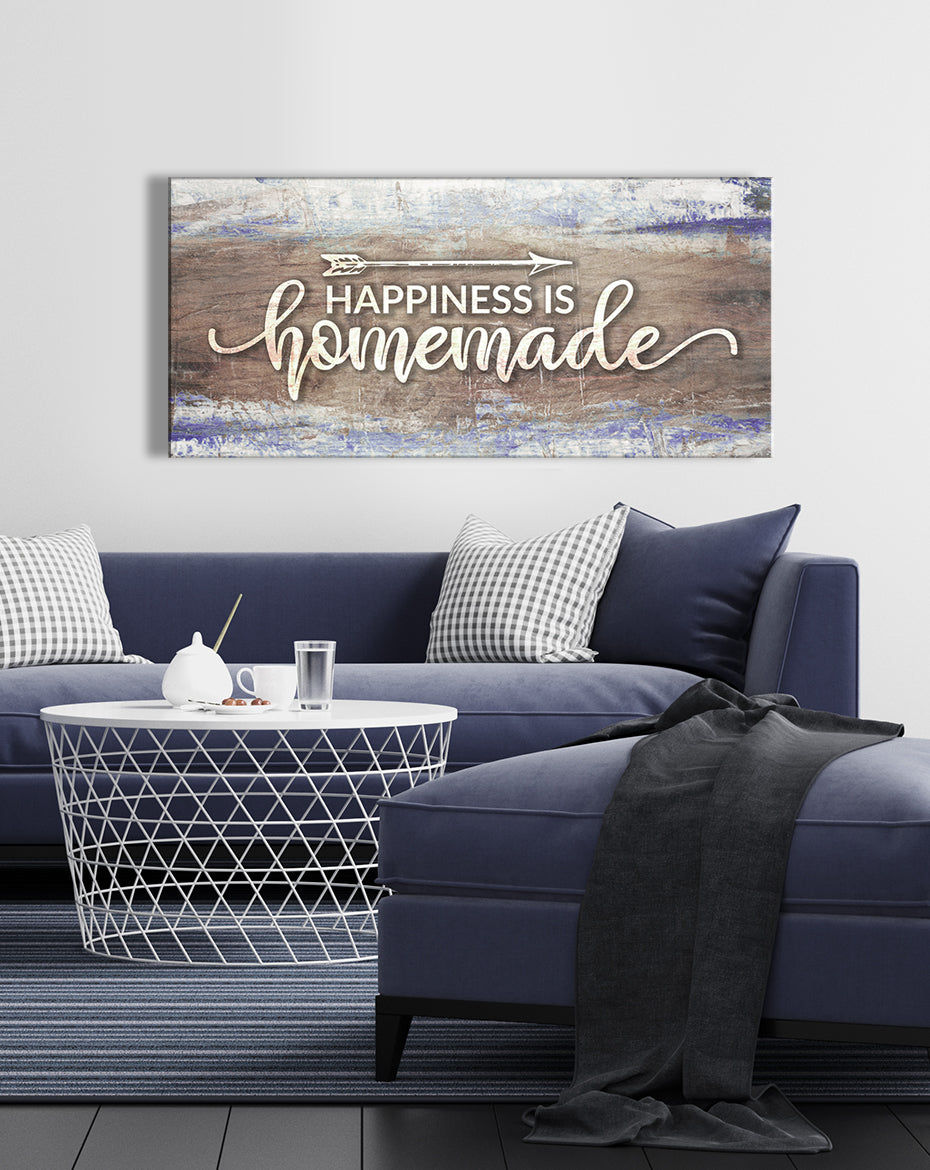 Ready-to-Hang Wood Frame Home Wall Art: Happiness Is Homemade Version 2