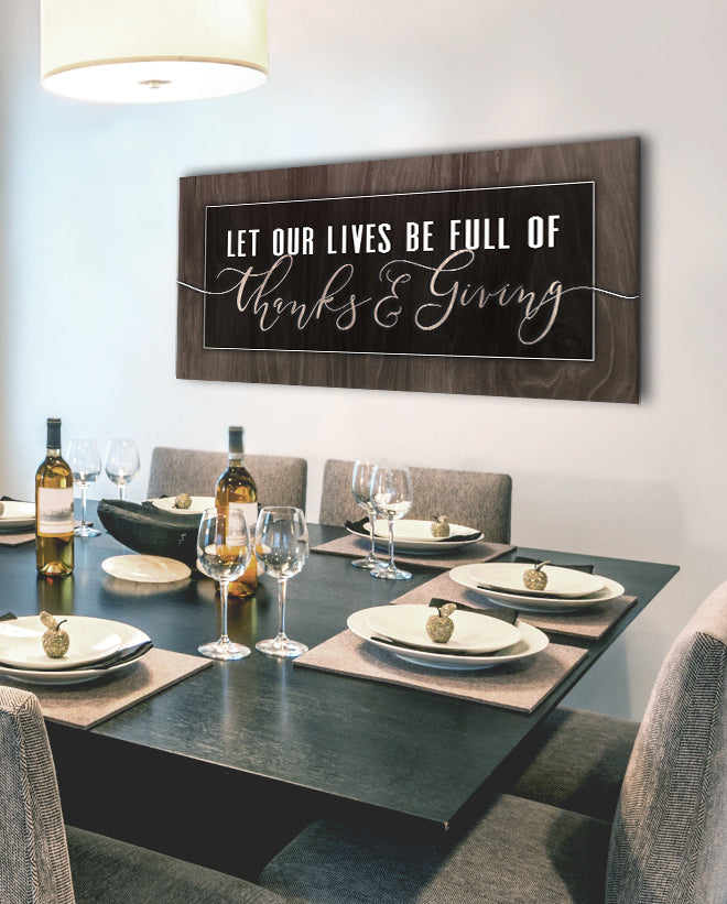 High - Quality Wood - Framed Home Wall Art, Ready to Hang, Spreading Thanks & Giving