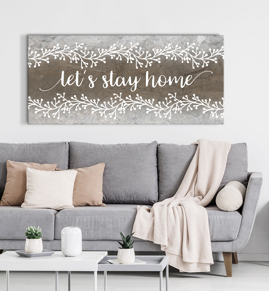 Hot Deal! Let's Stay Home V2 Wood Frame Wall Art, Ready To Hang