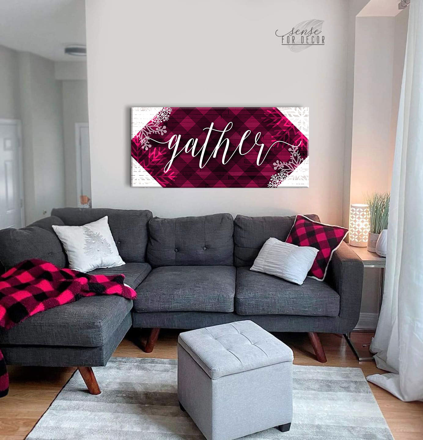 Ready-to-Hang Wood Frame Holiday Wall Art - Gather V13
