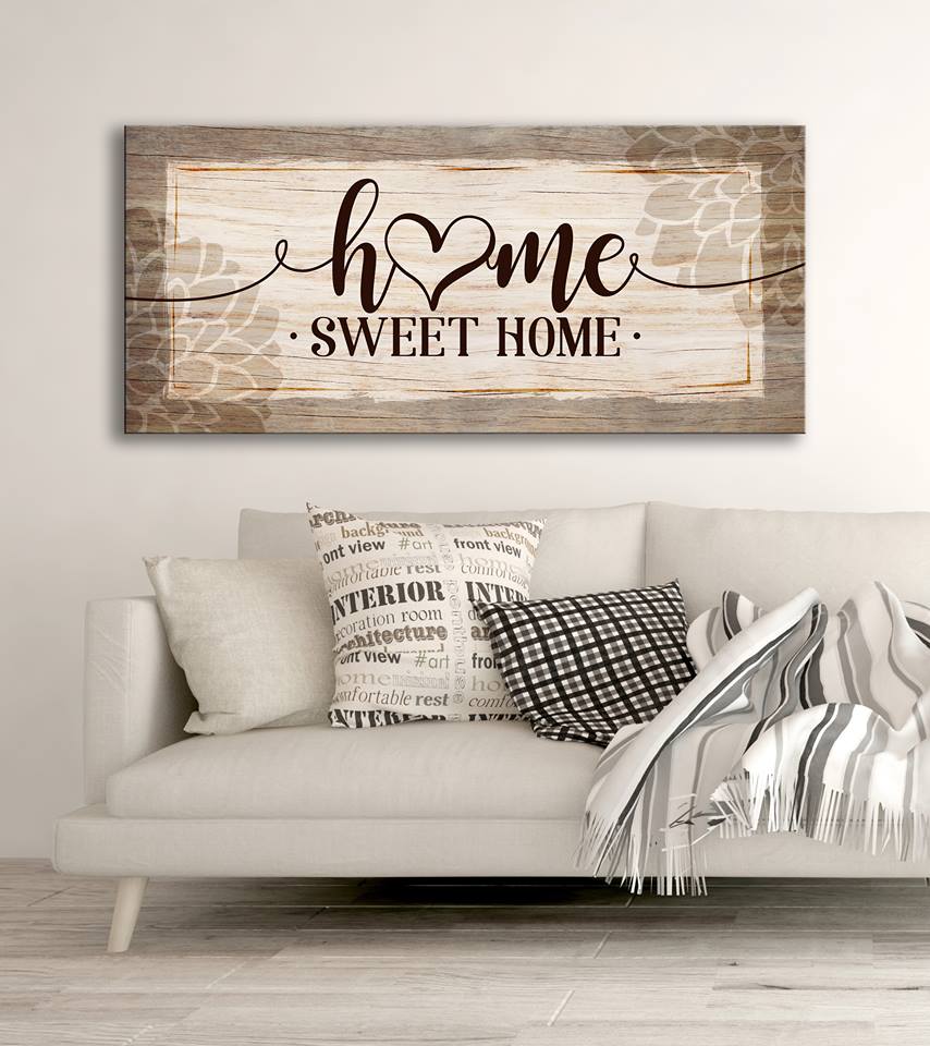 Hot Deal! High - Quality Wood - Framed 'Home Sweet Home V4' Wall Art Ready To Hang