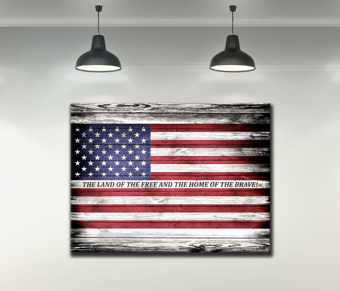 American Free Land Flag Canvas Wall Art (Wood Frame, Ready to Hang) - Buy 2 Save 20%