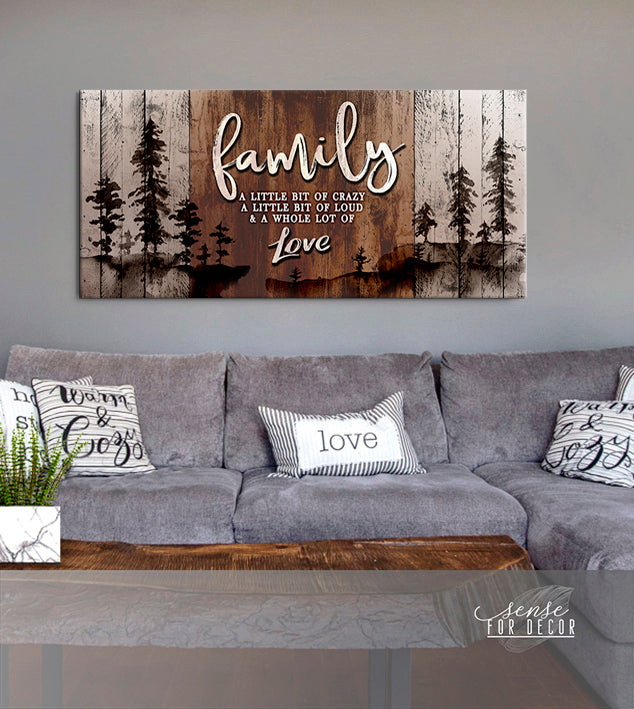 Exclusive Family Wall Art V14: A Bit of Crazy, Wood Frame Ready to Hang - Buy 2 Save 20%