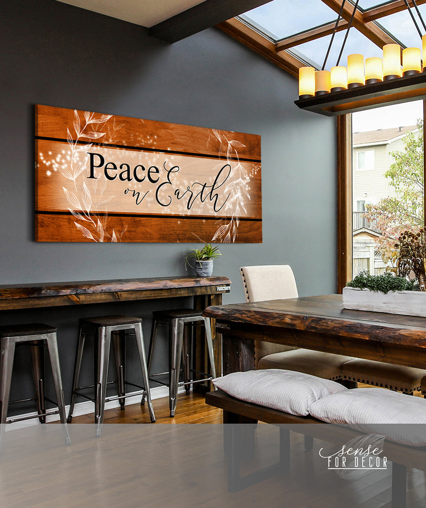 Hot Sale! Holiday Wall Art - Peace on Earth V2 with Wood Frame, Ready To Hang