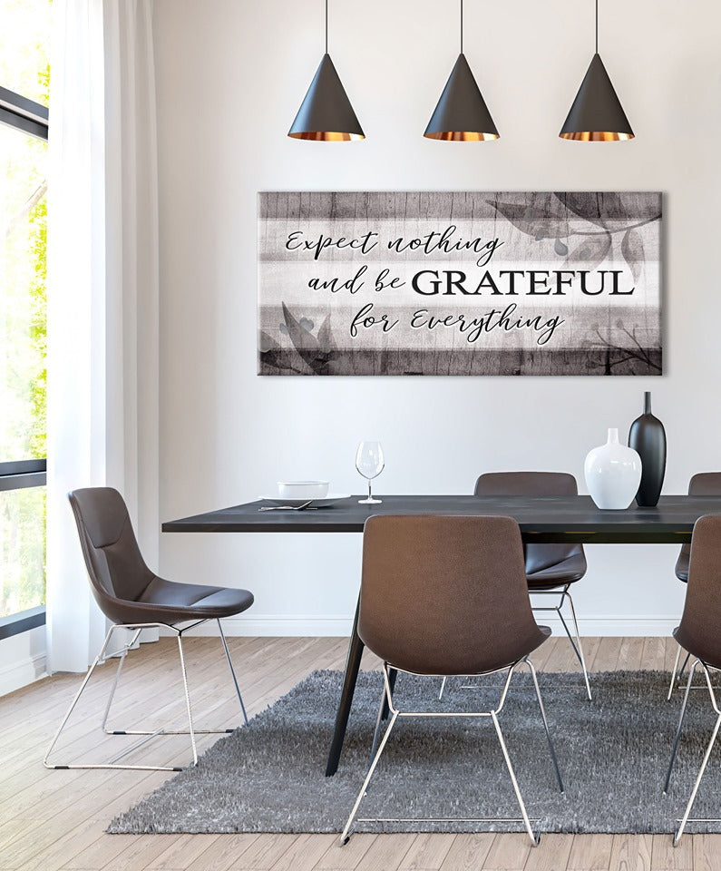 Ready - To - Hang Wood Frame Home Wall Art: Expect Nothing, Be Grateful! Buy 2 Save 20%