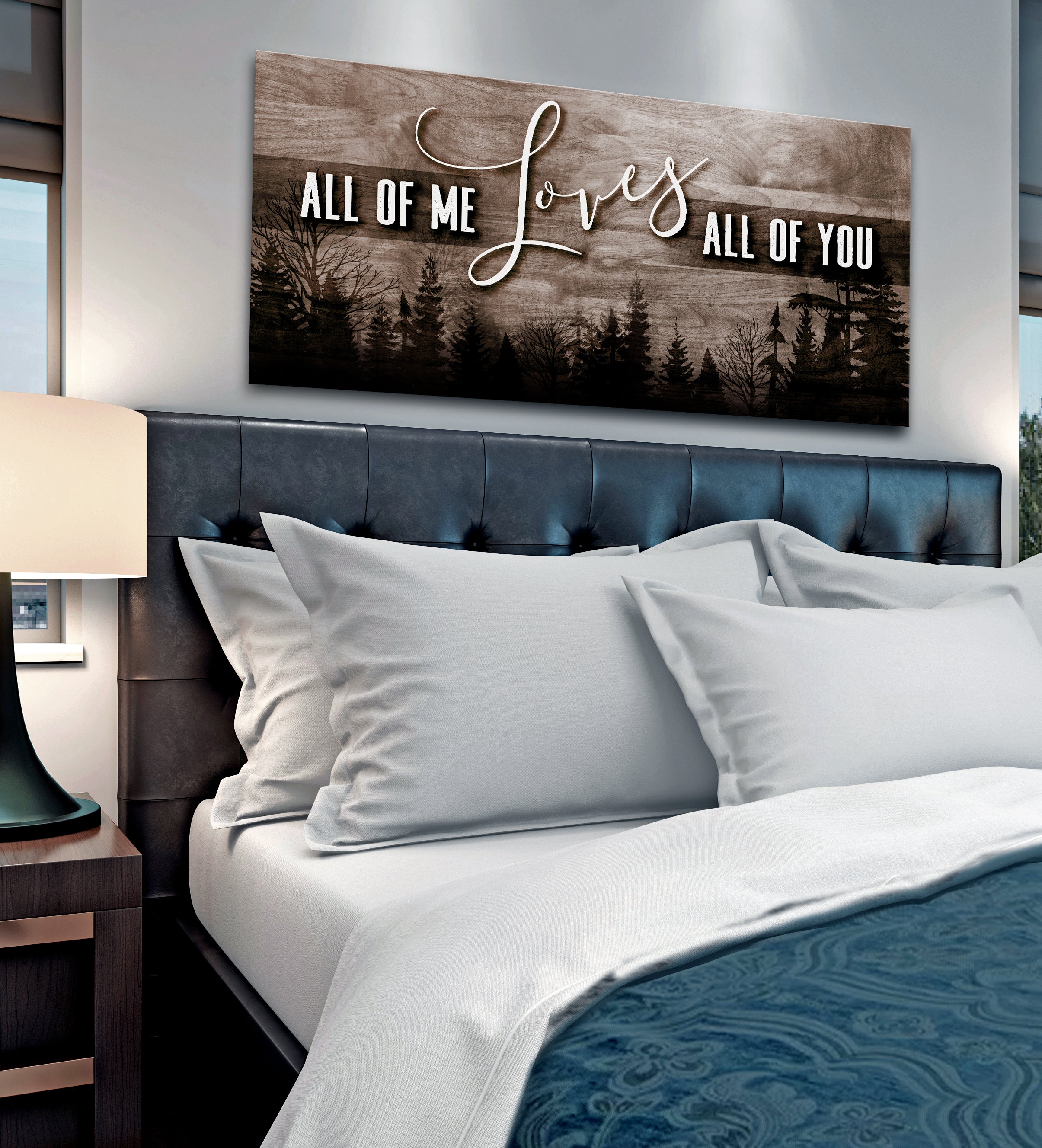 Hot! Couples Wall Art - 'All Of Me Loves All Of You V3' (Wood Frame, Ready To Hang)