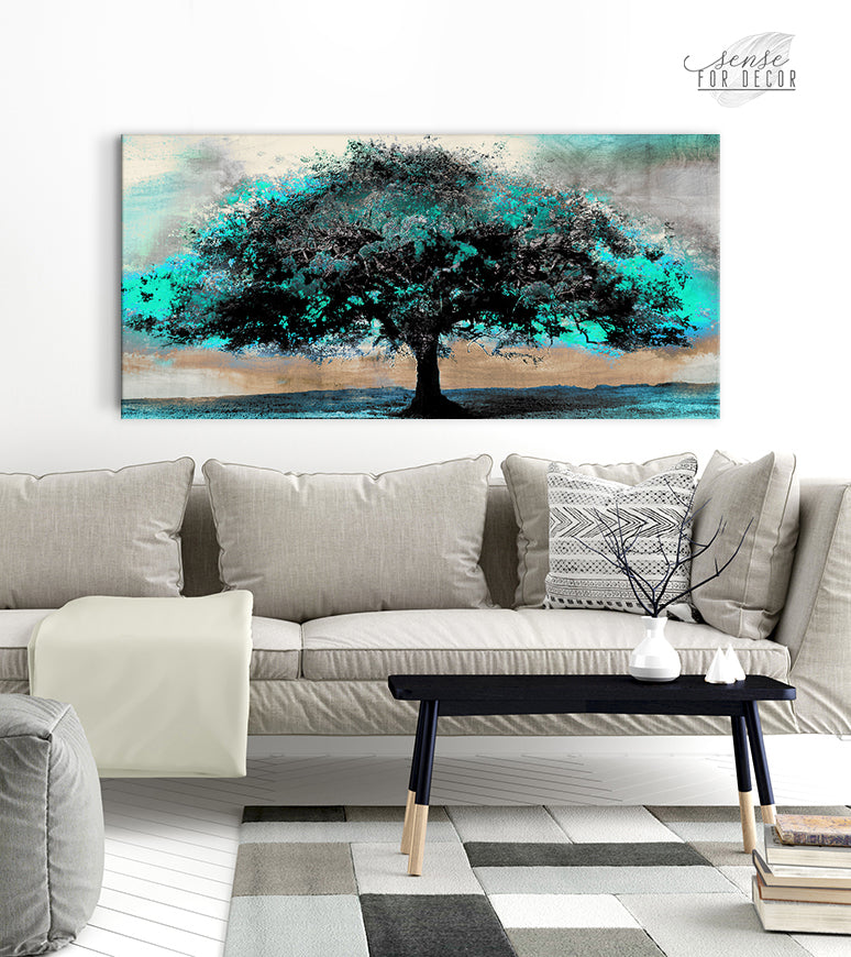 High - Quality Big Tree Nature Wall Art with Wood Frame, Ready to Hang