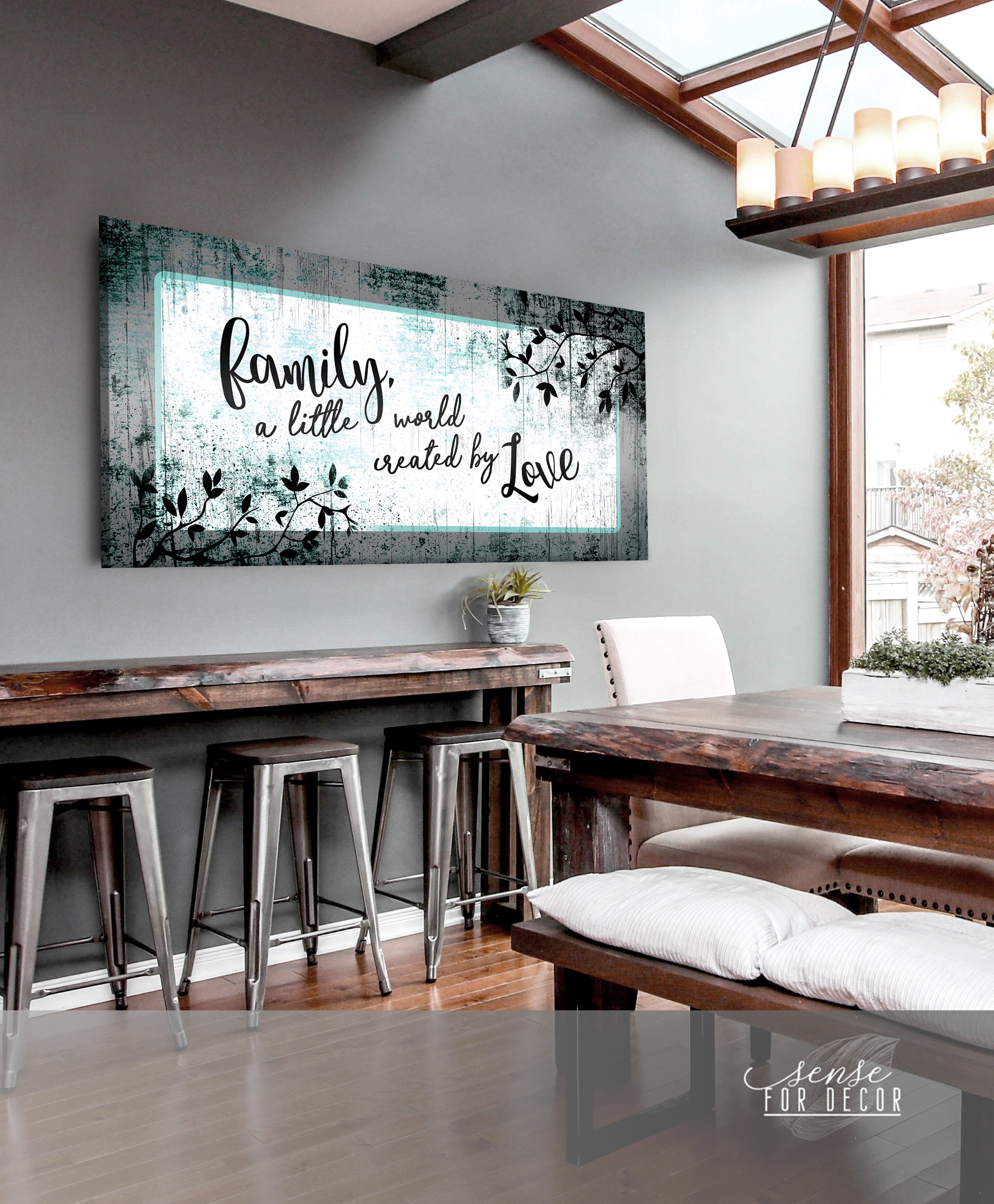 High - quality Wood - framed Family Wall Art: A Little World of Love (Ready To Hang)