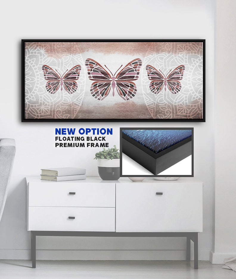 Exclusive Boho Butterfly Trio Insect Wall Art with Wood Frame, Ready to Hang - Buy 2 Get 20% Off!