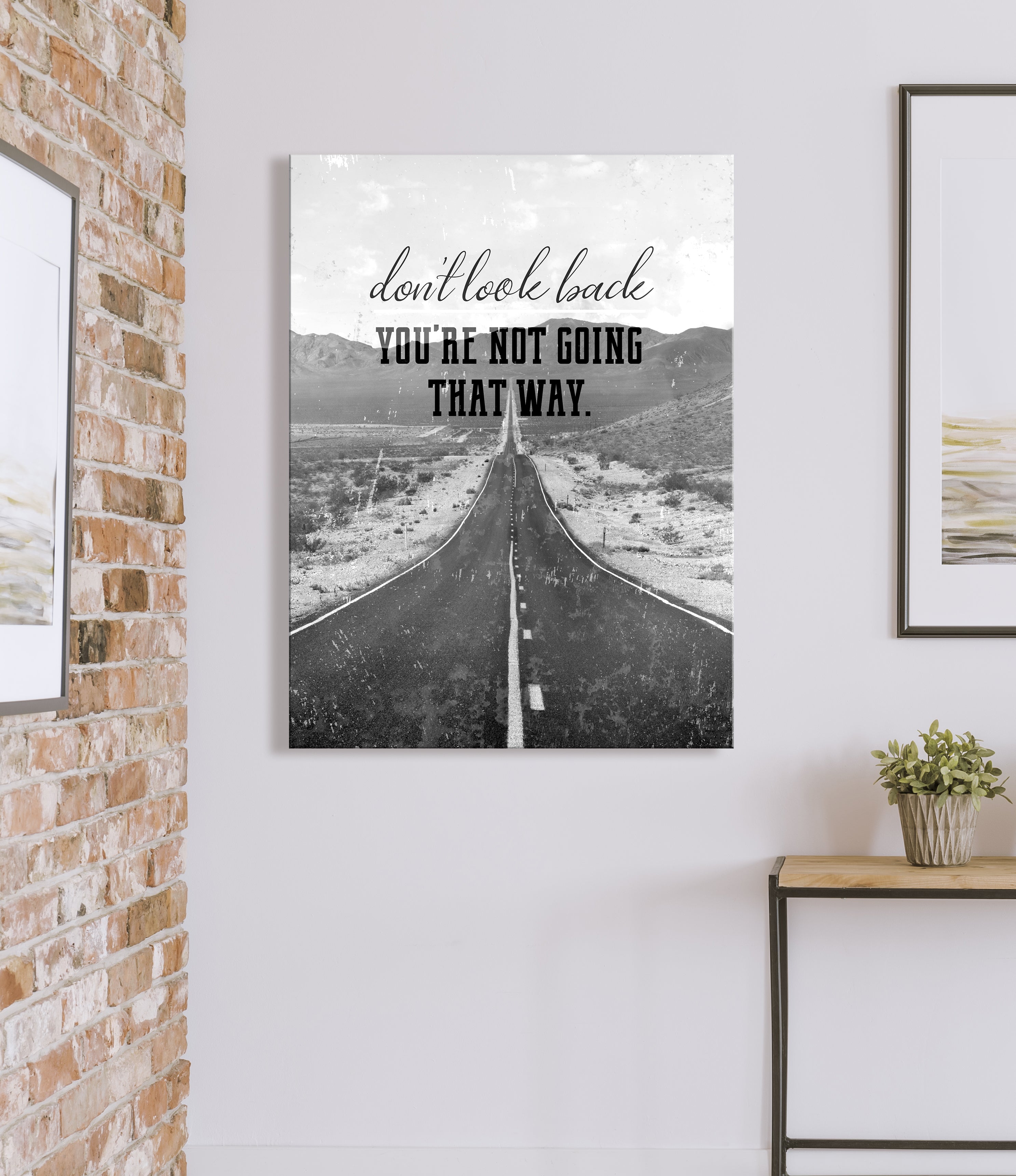 Exclusive Home Wall Art: 'Don't Look Back V2' with Wood Frame, Ready to Hang - Buy 2 Get 20% Off!
