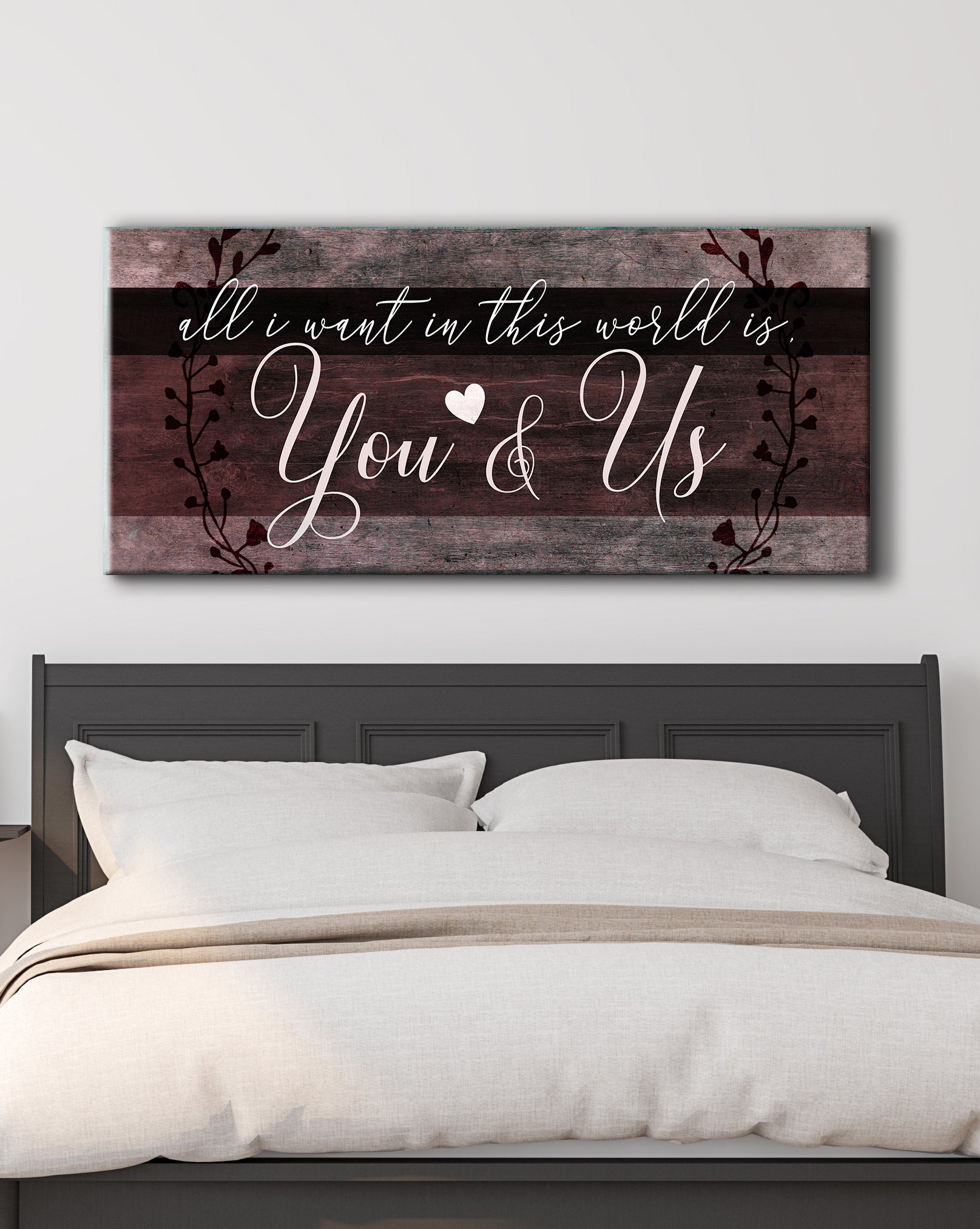 Hot Deal! High - quality Couples Wall Art 'All I Want In This World Is You' with Wood Frame, Ready to Hang