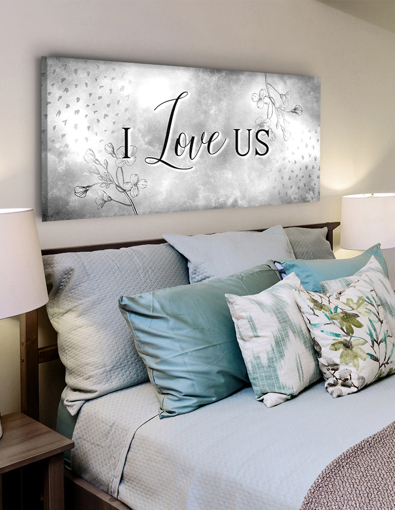 Hot! Couples Wall Art: 'I Love Us' V5 - Wood Frame, Ready To Hang