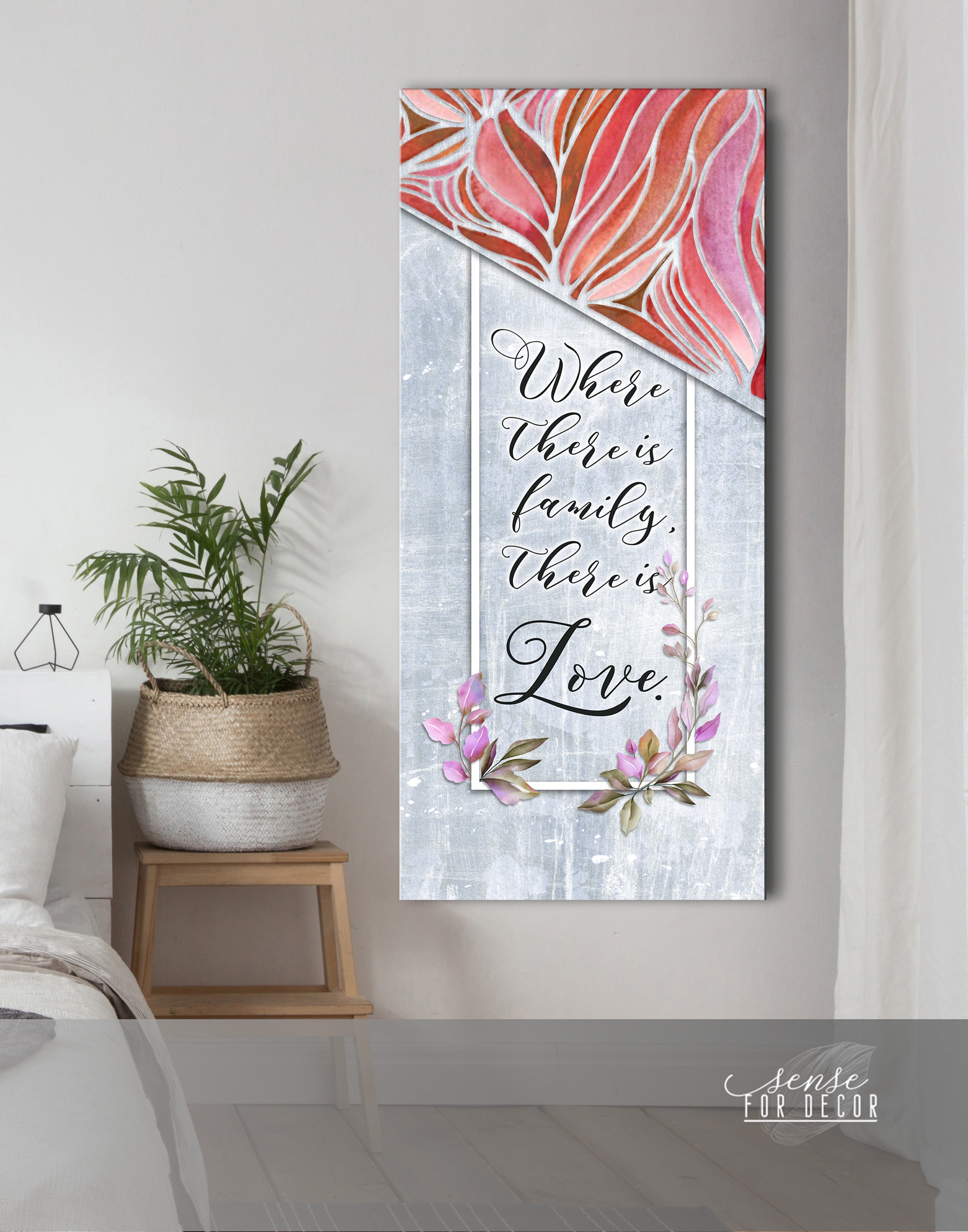 Limited Time Offer! Family Wall Art - 'Where There is Family There is Love' with Wood Frame, Ready To Hang