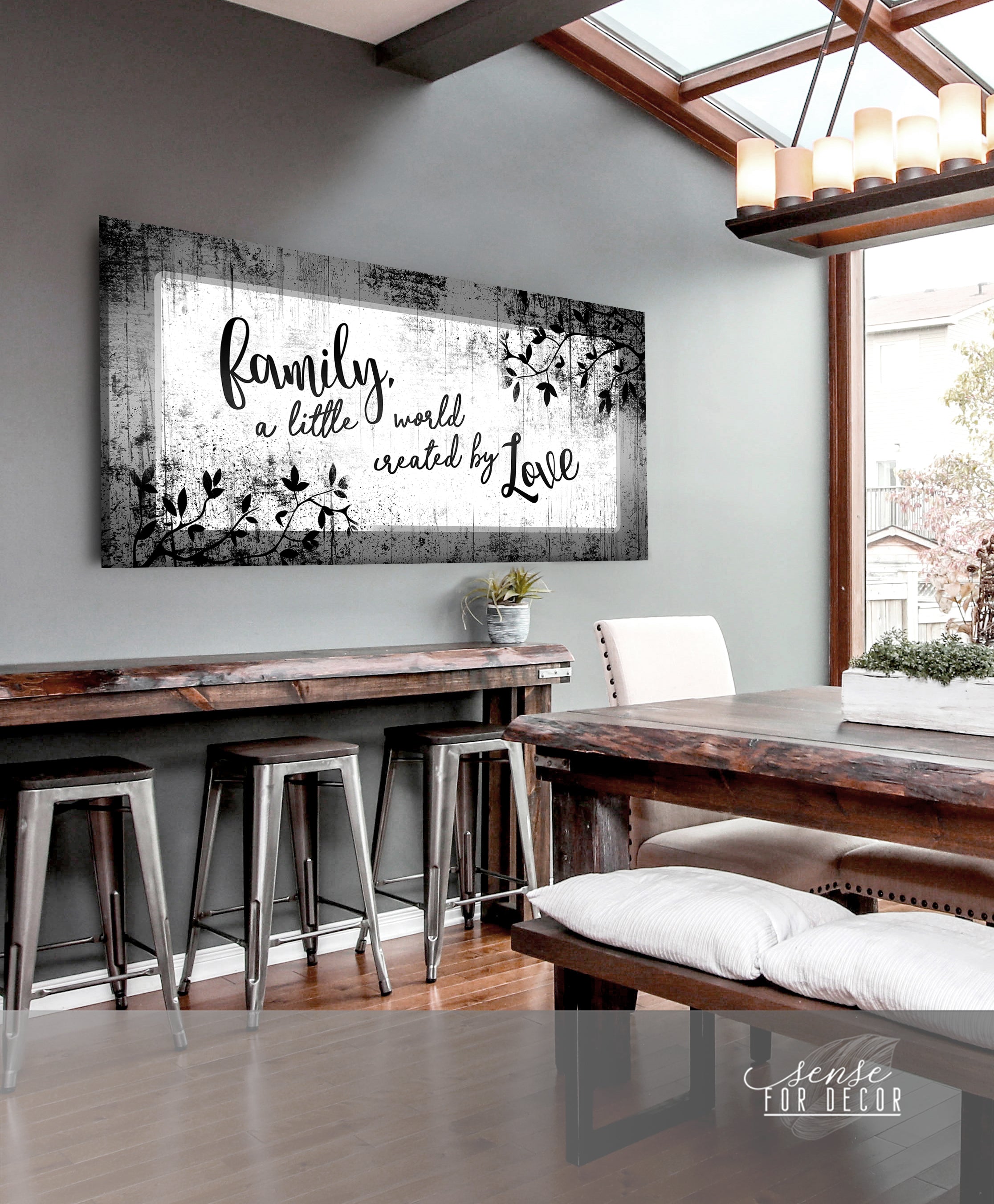 High - quality Wood - framed Family Wall Art: A Little World of Love (Ready To Hang)