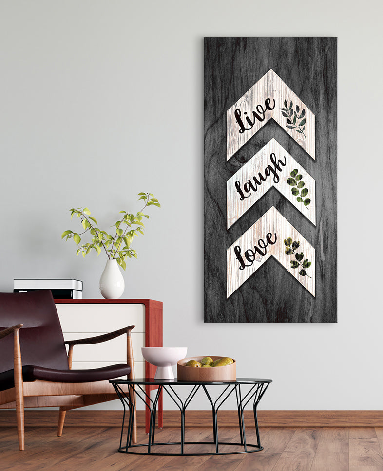 Hot Deal! Ready - to - Hang Wood - Framed Home Wall Art: Live Laugh Love Leaves Arrows