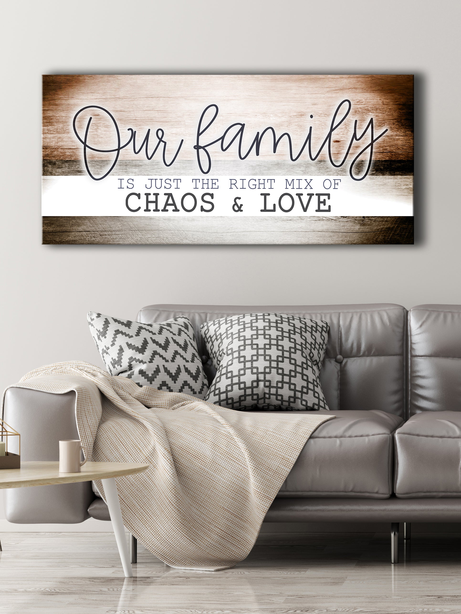 Vibrant Family Wall Art V7 with Wood Frame, Ready to Hang