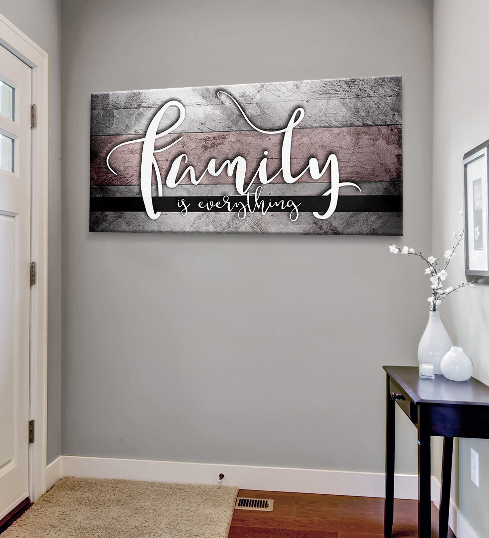 High - Quality Wood - Framed Family Wall Art: Family Is Everything V4, Ready To Hang