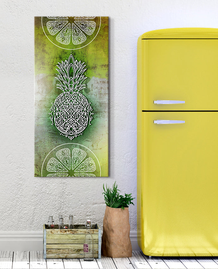 High - quality Boho Pineapple Wall Art with Wood Frame, Ready to Hang for Home Decor