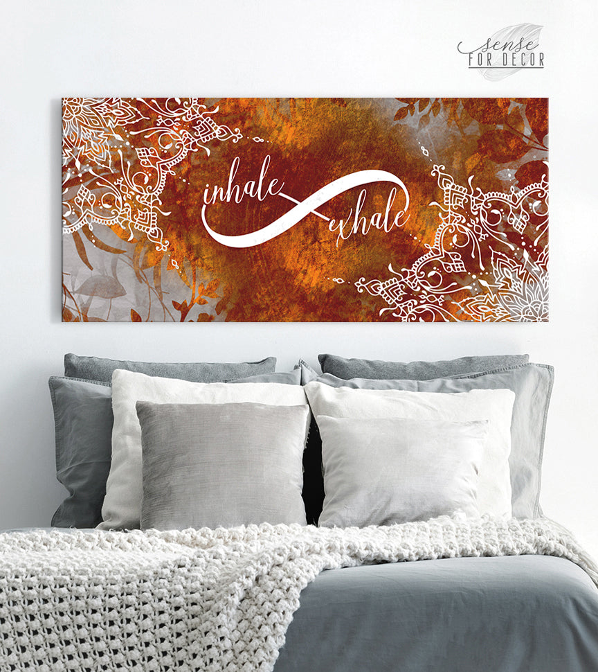 Hot Deal! Boho Mandala Yoga Wall Art with Wood Frame, Ready to Hang