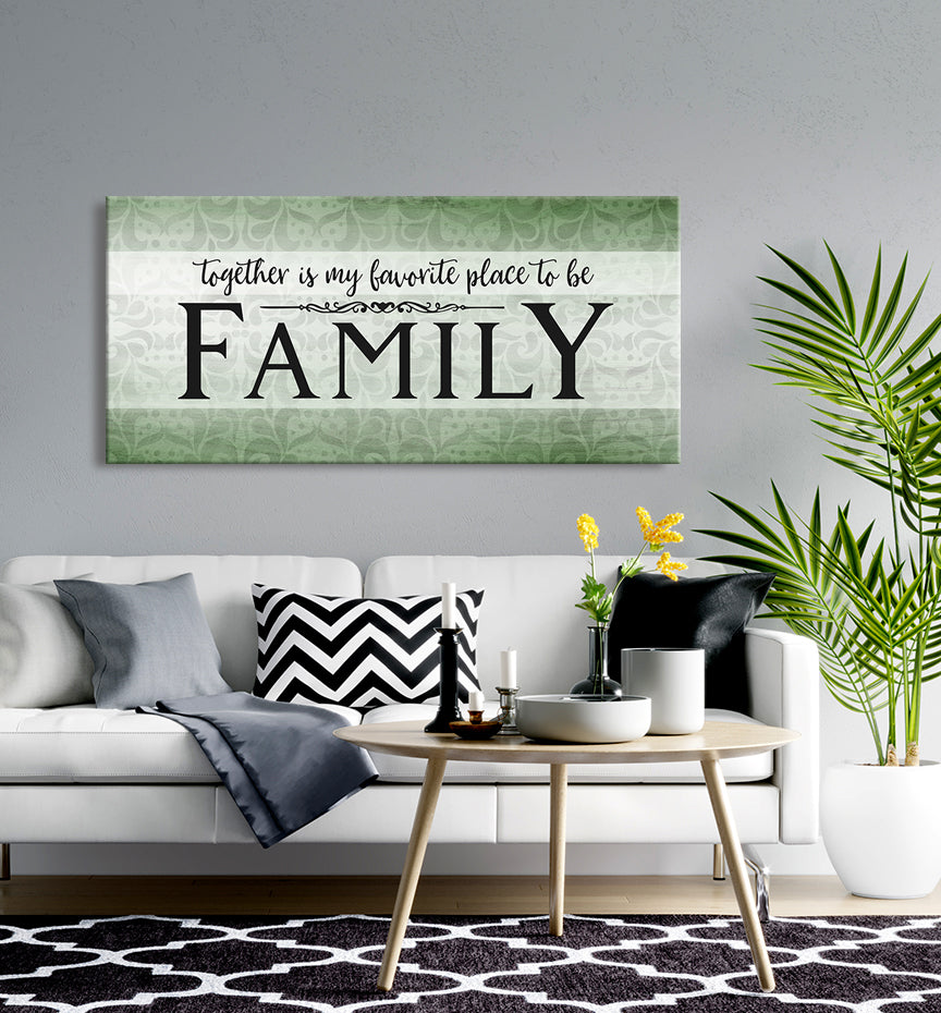 High - Quality Wood - Framed Family Wall Art: 'Together is Our Favorite Place' (Ready to Hang)