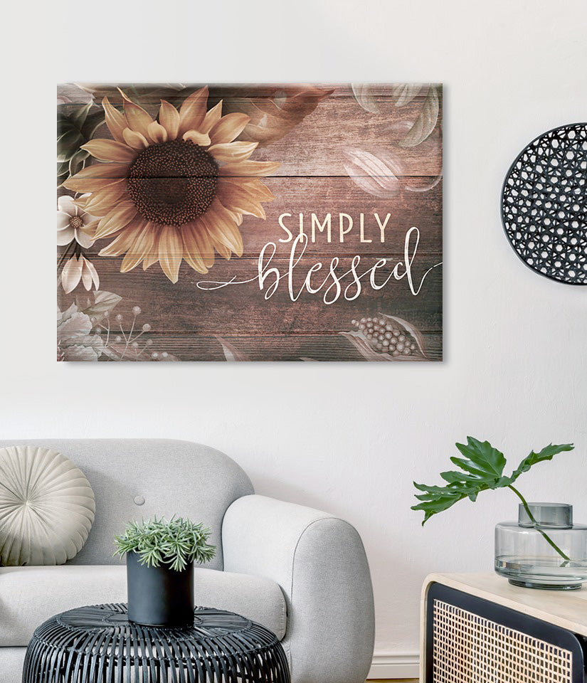 Hot Deal: Simply Blessed V7 Christian Wall Art (Wood Frame, Ready To Hang)